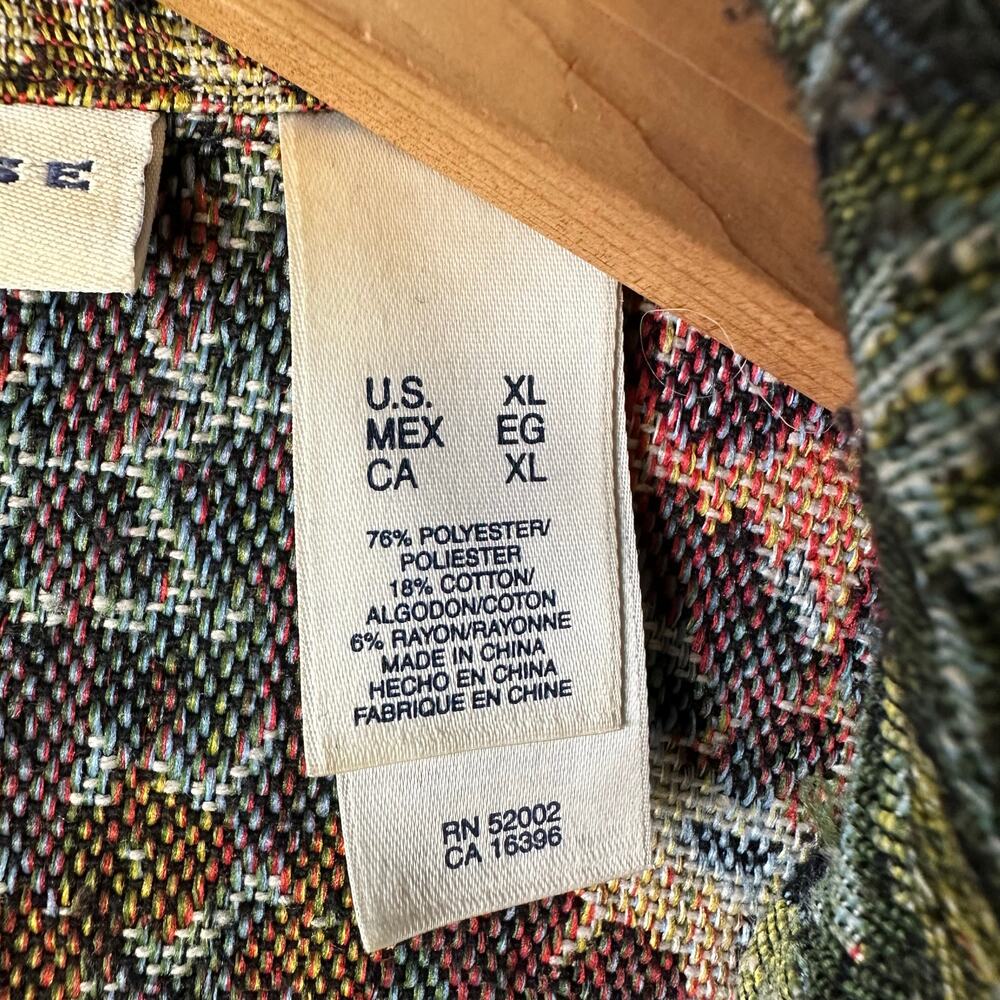 Crazy Horse by Liz Claiborne Vintage Unlined Floral Tapestry Blazer XL - Picture 6 of 9